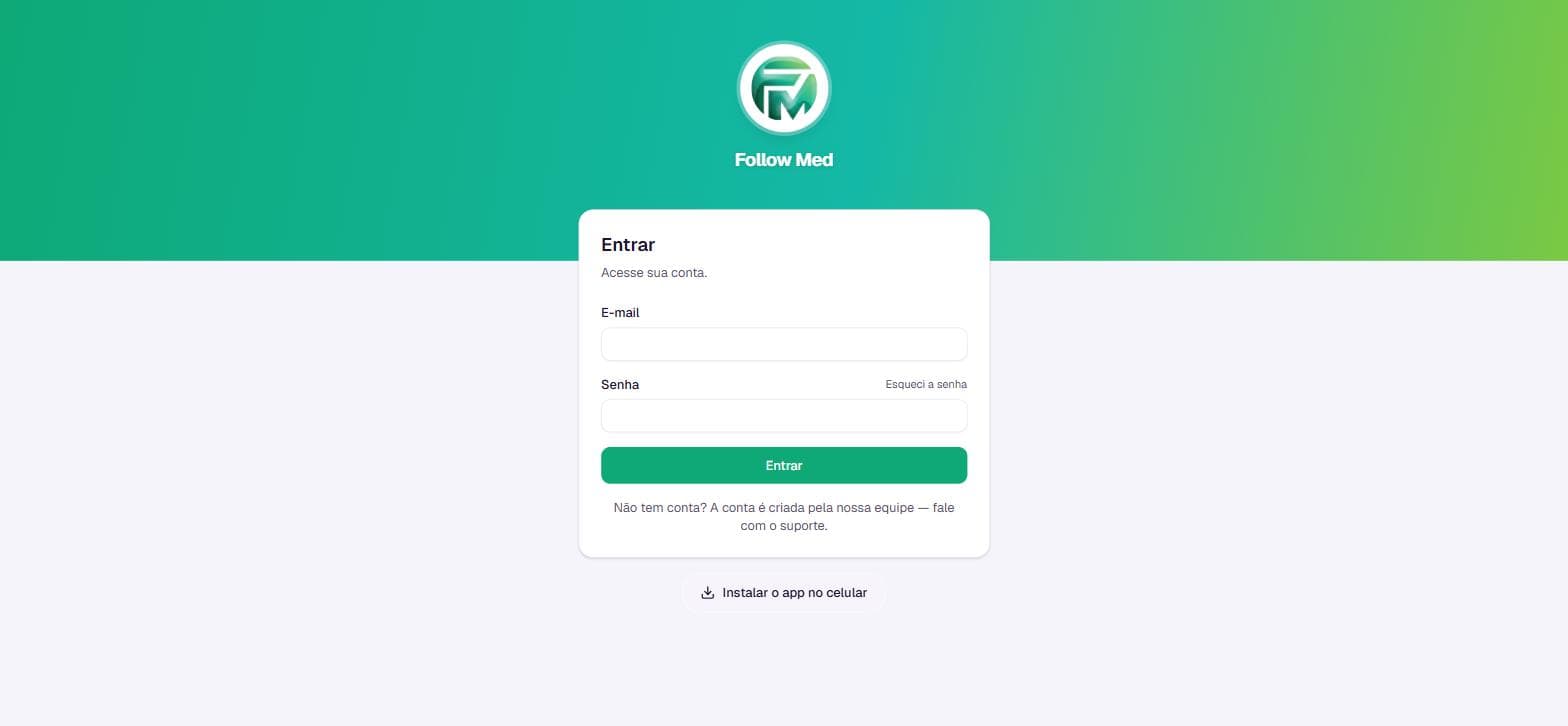 Tela de login do Follow Med com a marca original